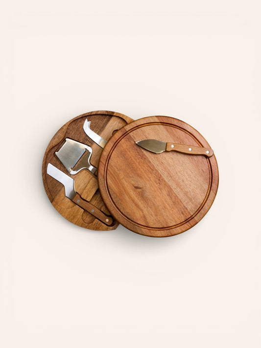 Acacia Cheese Board and Knife Set - Heyday Goods