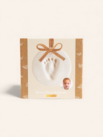 Clay Babyprints Hanging Holiday Keepsake Ornament, Burlap - Heyday Goods