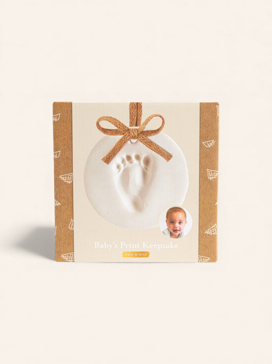 Clay Babyprints Hanging Holiday Keepsake Ornament, Burlap - Heyday Goods