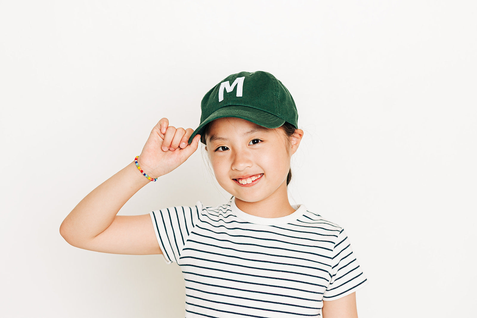 Hunter Green Letter Baseball Hat - Heyday Goods