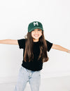 Hunter Green Letter Baseball Hat - Heyday Goods