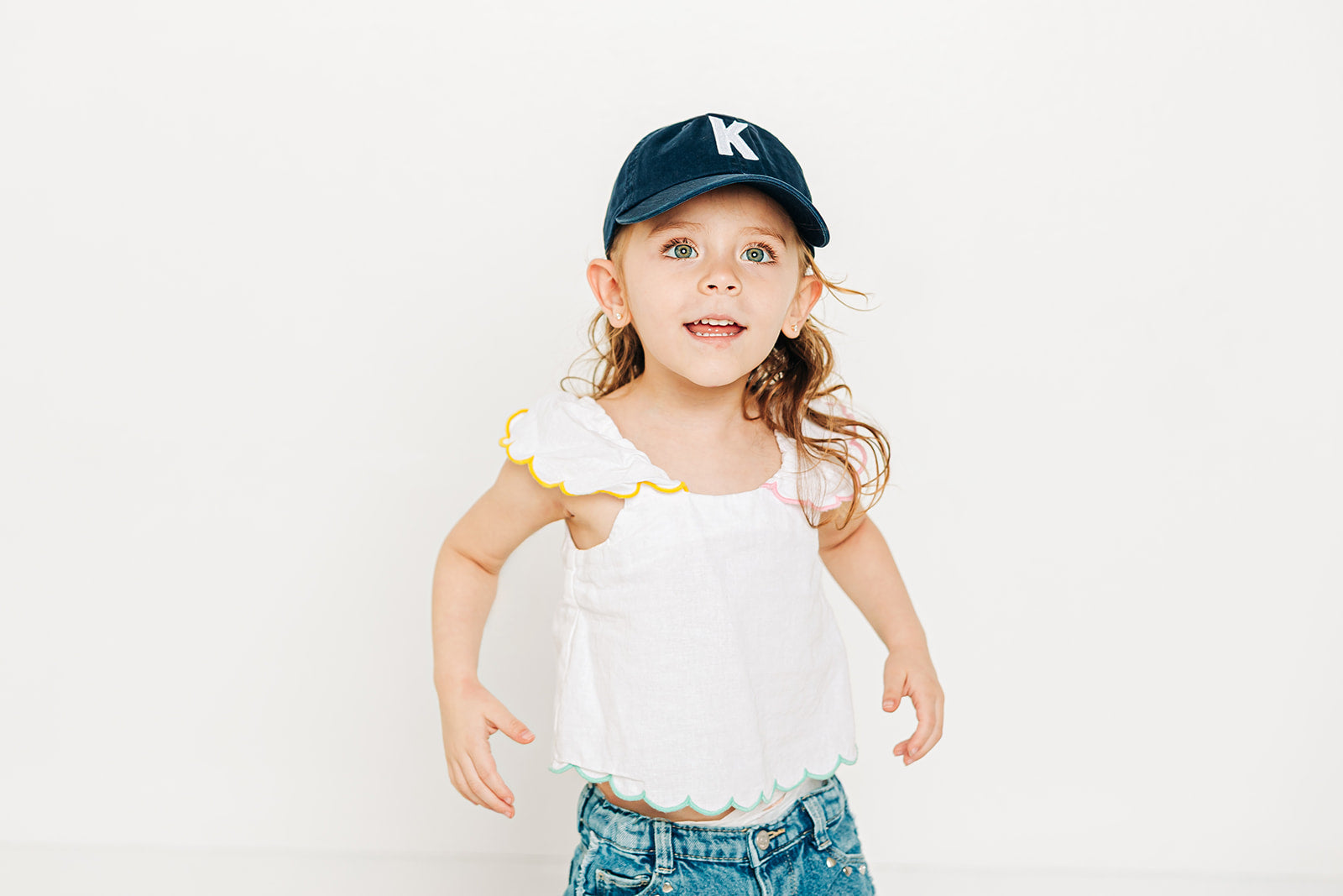 Navy Blue Letter Baseball Hat - Heyday Goods