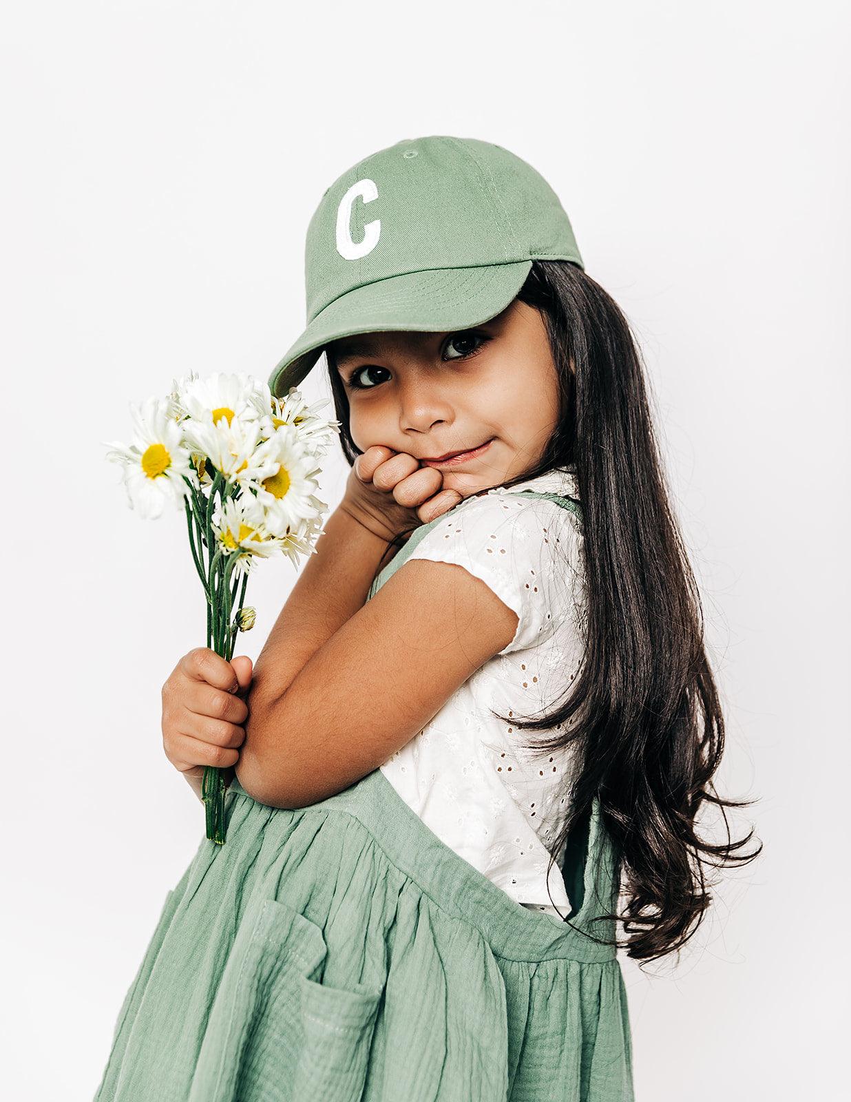 Dusty Sage Letter Baseball Hat - Heyday Goods