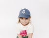 Dusty Blue Letter Baseball Hat - Heyday Goods