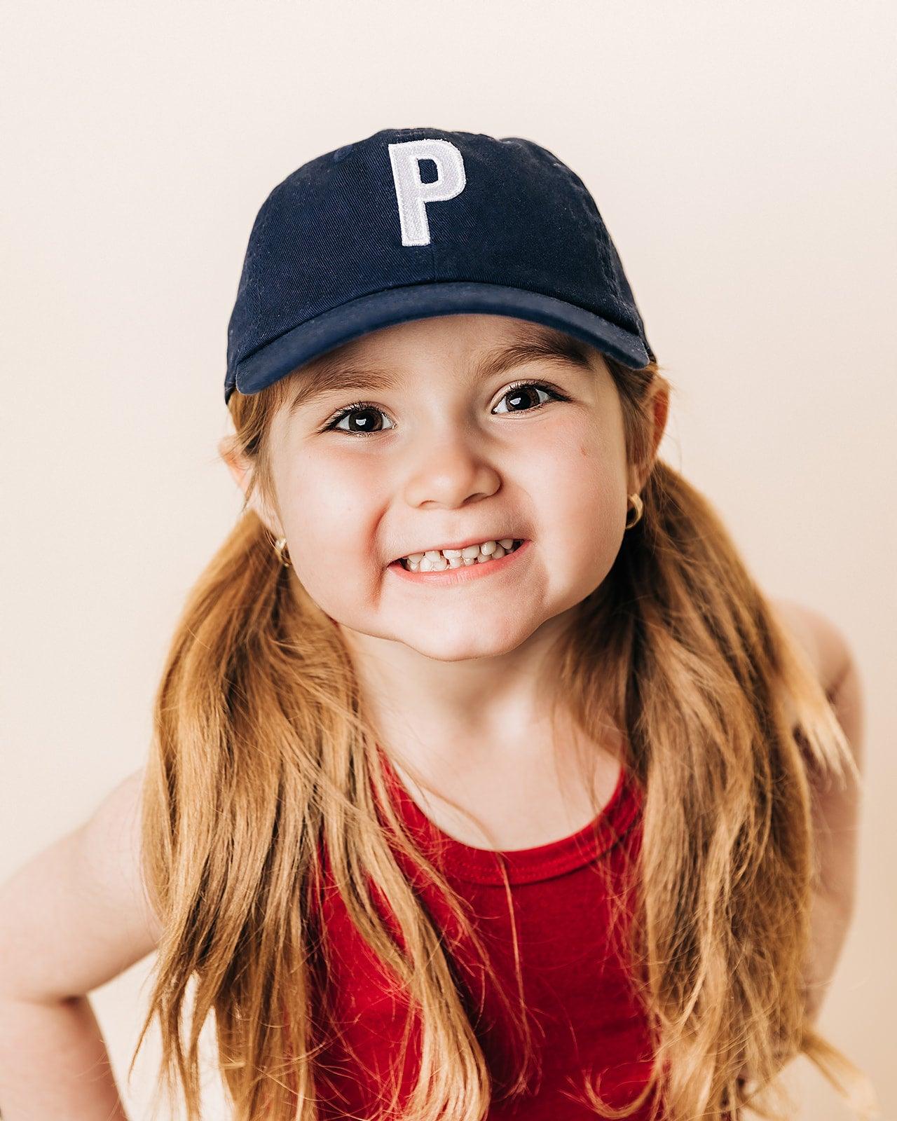 Navy Blue Letter Baseball Hat - Heyday Goods