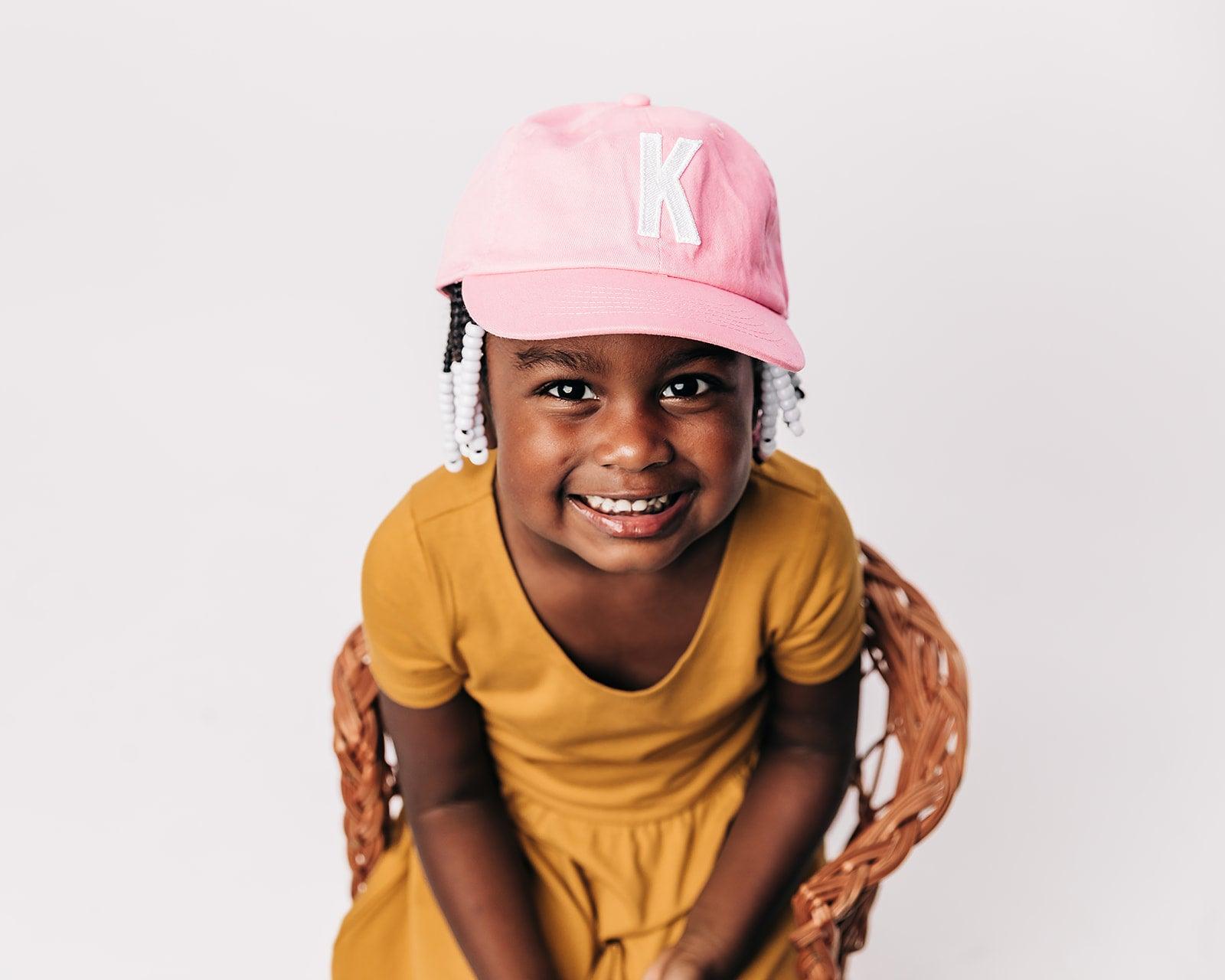 Light Pink Letter Baseball Hat - Heyday Goods