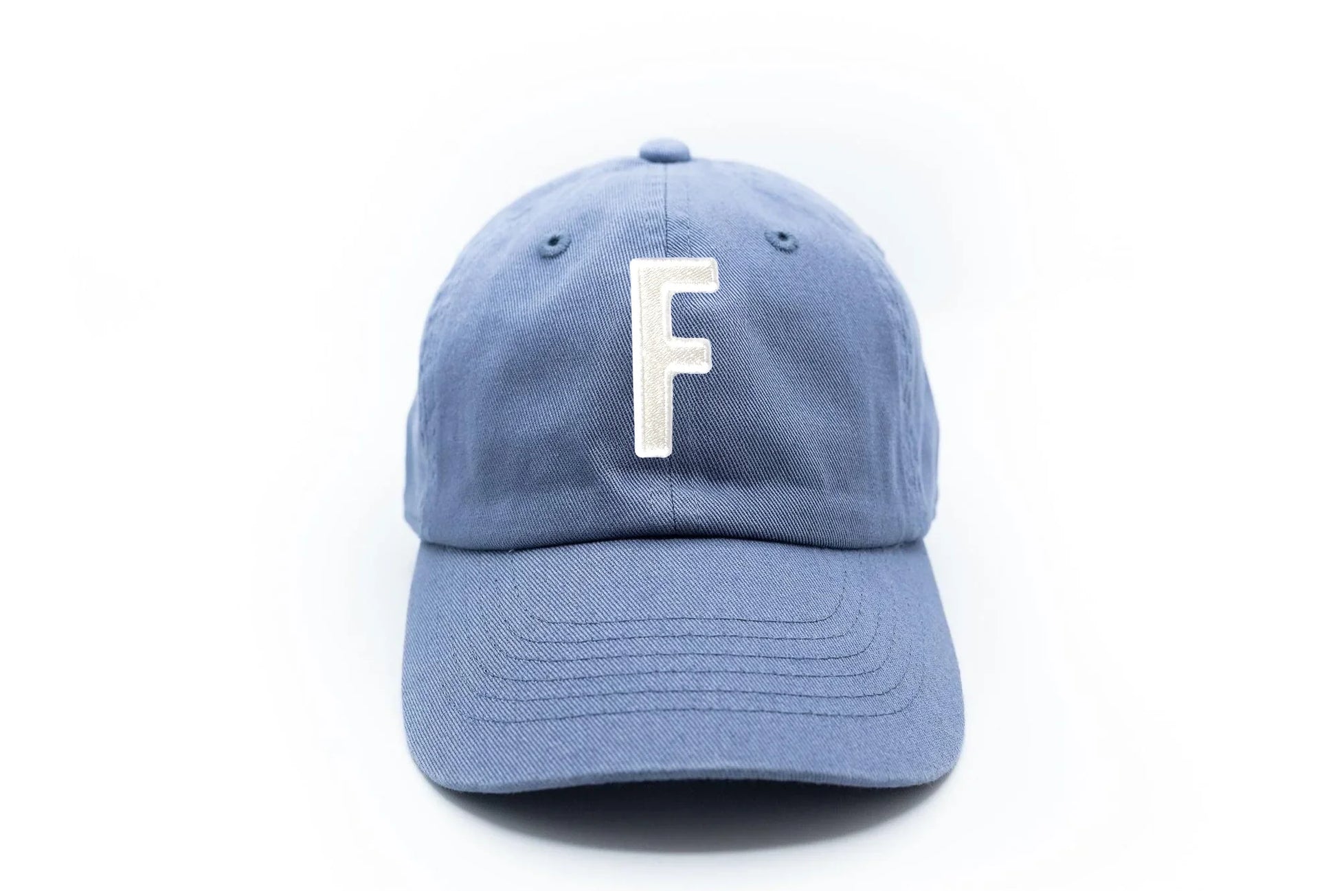 Dusty Blue Letter Baseball Hat - Heyday Goods