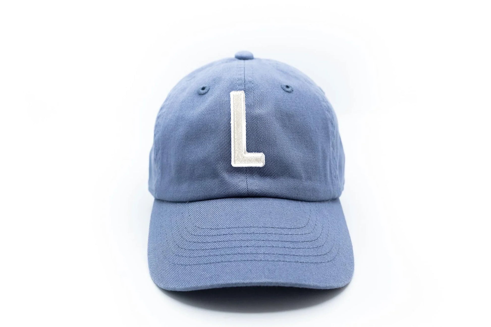 Dusty Blue Letter Baseball Hat - Heyday Goods