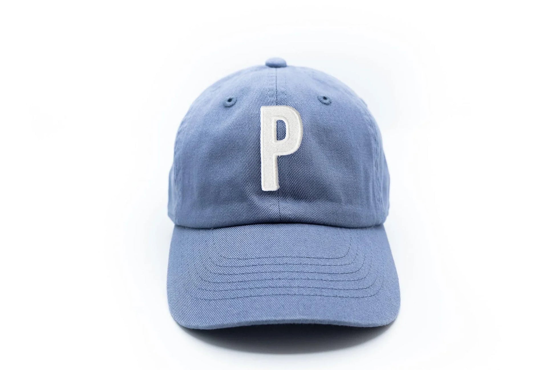 Dusty Blue Letter Baseball Hat - Heyday Goods