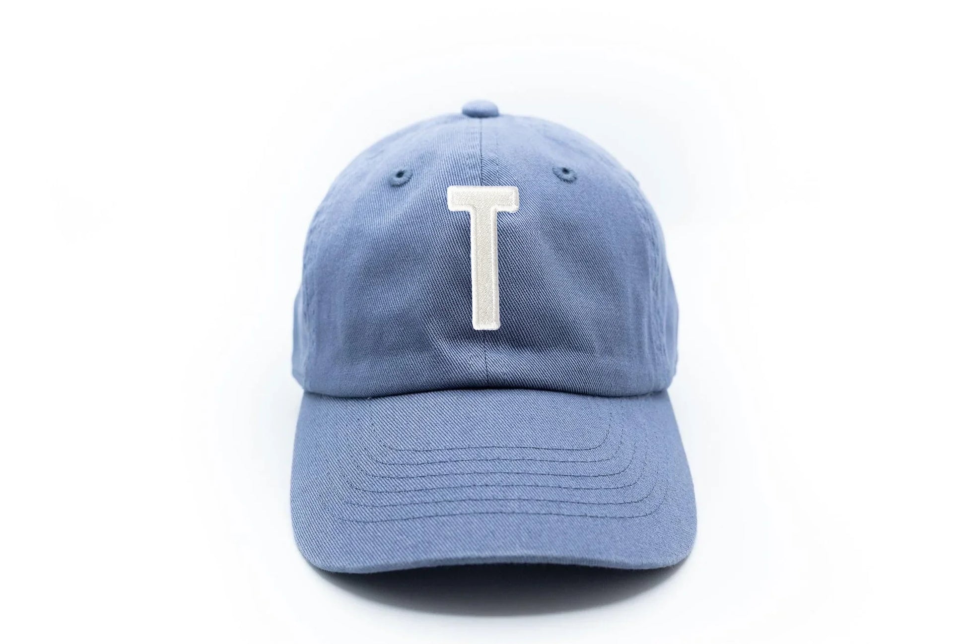 Dusty Blue Letter Baseball Hat - Heyday Goods