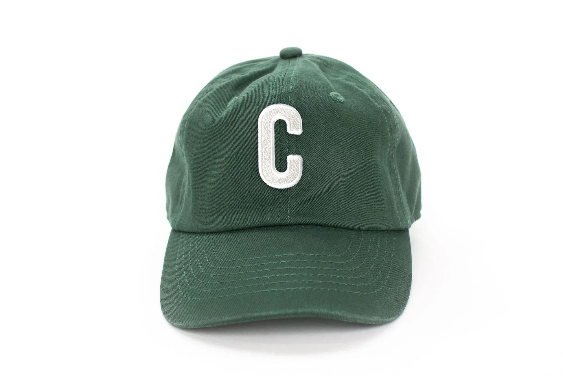 Hunter Green Letter Baseball Hat - Heyday Goods
