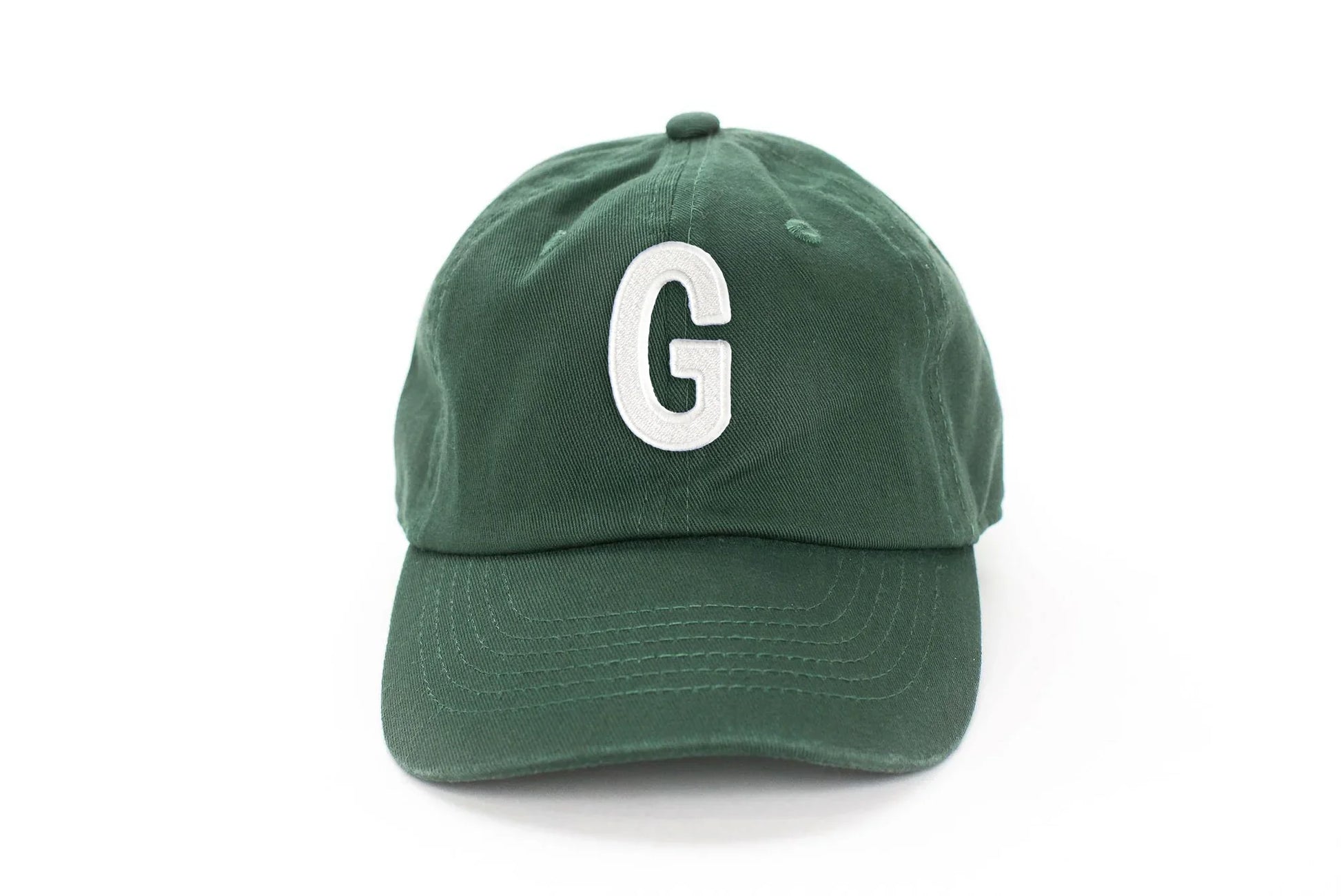 Hunter Green Letter Baseball Hat - Heyday Goods