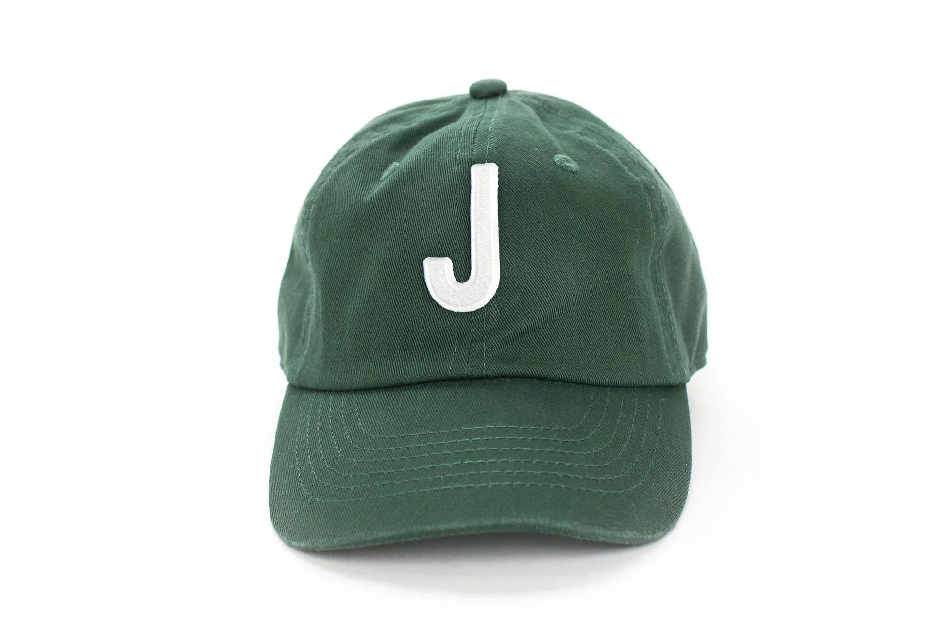 Hunter Green Letter Baseball Hat - Heyday Goods
