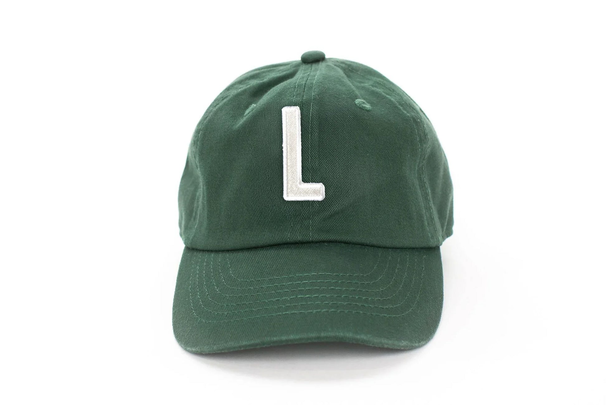 Hunter Green Letter Baseball Hat - Heyday Goods