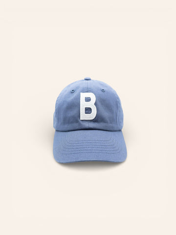 Dusty Blue Letter Baseball Hat - Heyday Goods