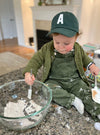 Hunter Green Letter Baseball Hat - Heyday Goods