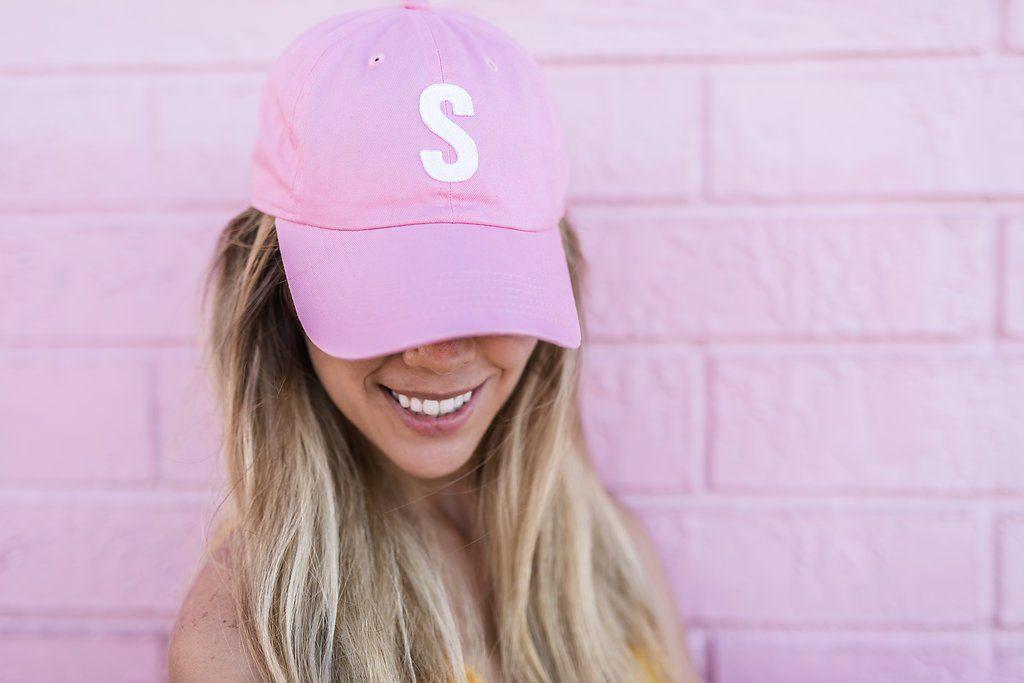 Light Pink Letter Baseball Hat - Heyday Goods