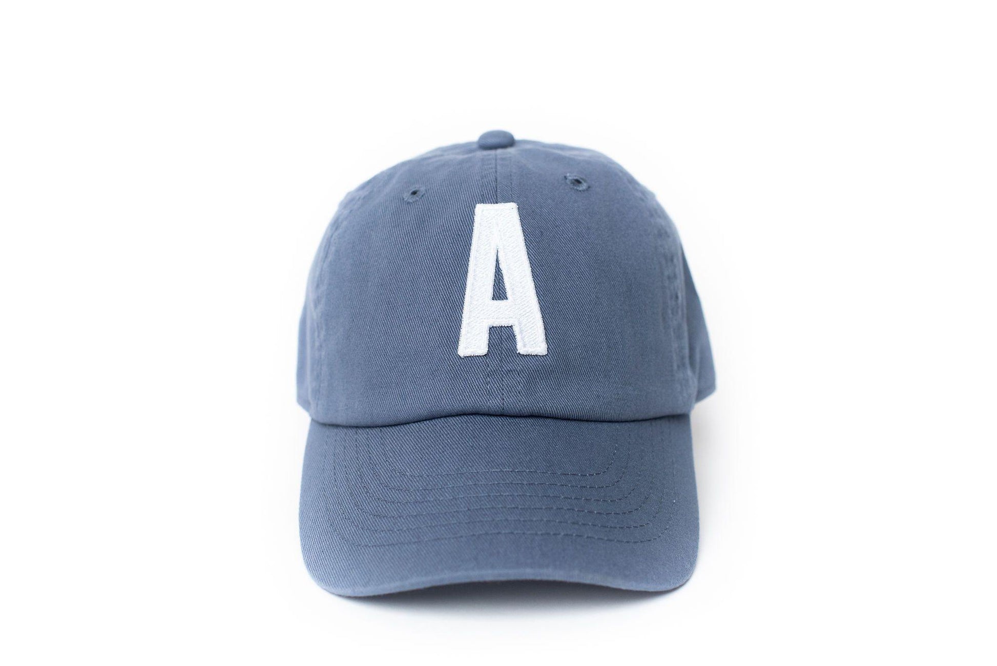 Dusty Blue Letter Baseball Hat - Heyday Goods