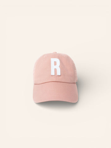 Dusty Rose Letter Baseball Hat - Heyday Goods